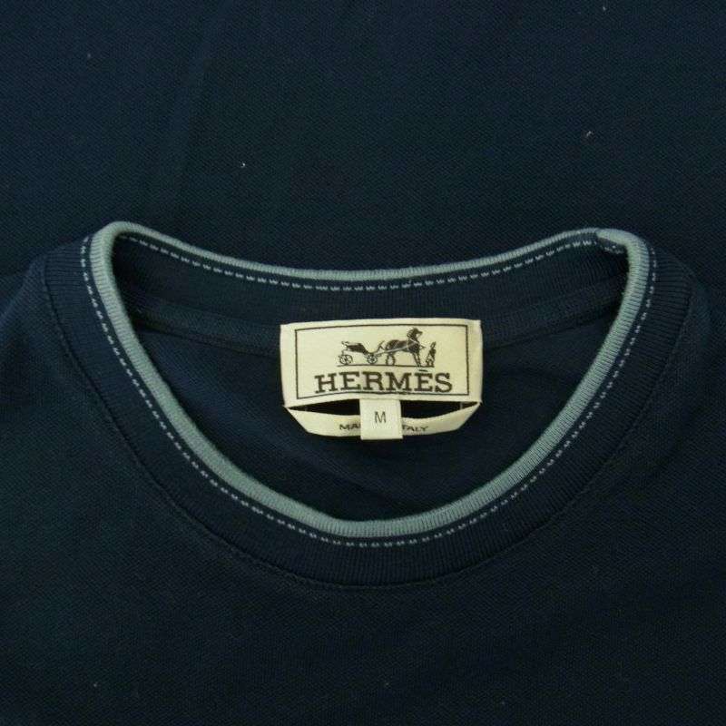 エルメス イタリア製 現行品 Hロゴ刺繍 クルーネック 半袖 Tシャツ 買取実績 画像