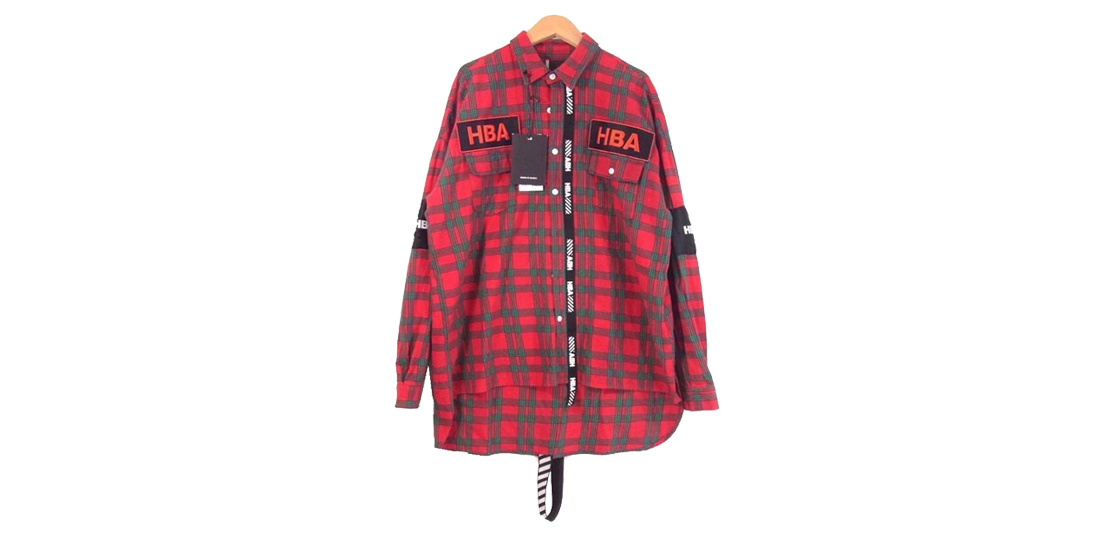 フッドバイエアー ロゴパッチ ナイロンストラップ チェック 長袖シャツ 買取実績