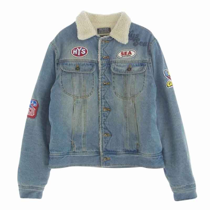 ヒステリックグラマー WDS-C-HYS-24-Q2-03 WASHED DENIM JACKET ウィンダンシー ウォッシュド デニム ワッペン ボア ジャケット 買取実績 画像