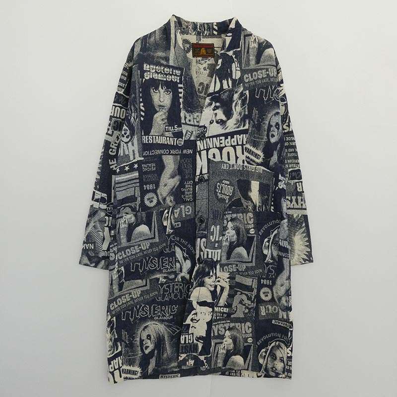 ヒステリックグラマー 01182AB05 ジャカード デニム ノーカラー ジャケット 買取実績 画像