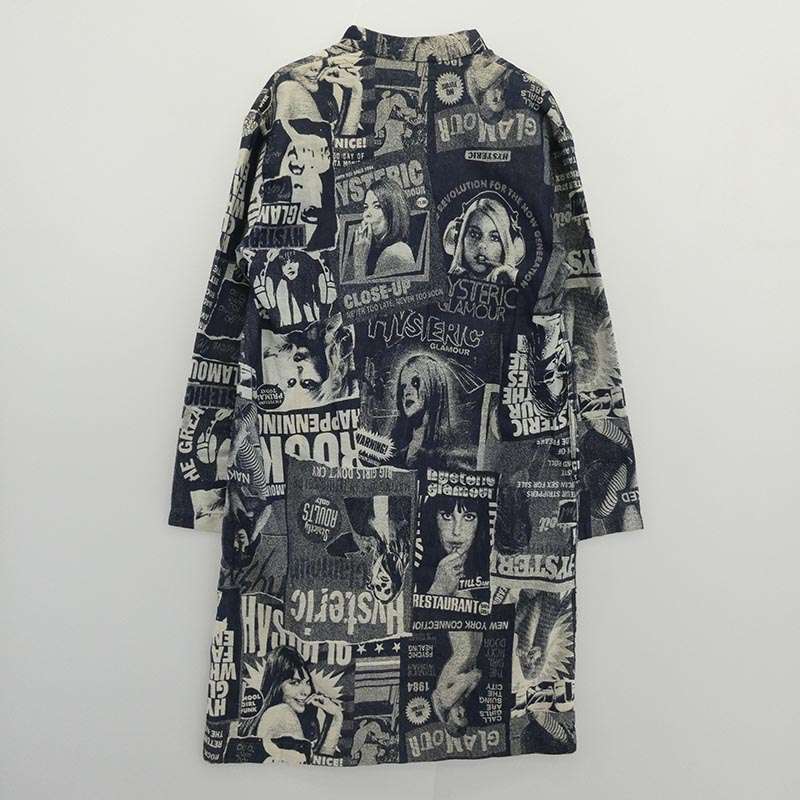 ヒステリックグラマー 01182AB05 ジャカード デニム ノーカラー ジャケット 買取実績 画像