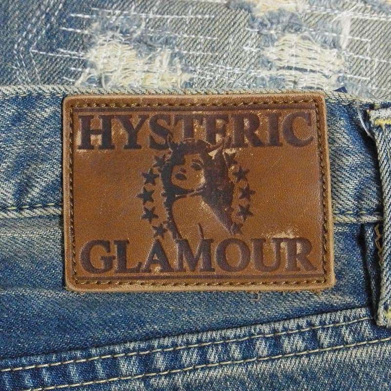 ヒステリックグラマー 0204AP06 スタッズポケット カレッジプリント リメイク加工 CPR加工 ジーンズ デニムパンツ 買取実績 画像