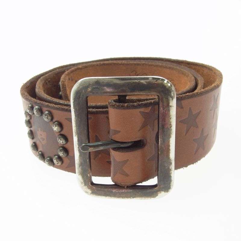 ヒステリックグラマー 02172QE03380 USA製 OLD STUD HANDMADE レザー スタッズ ベルト 買取実績 画像