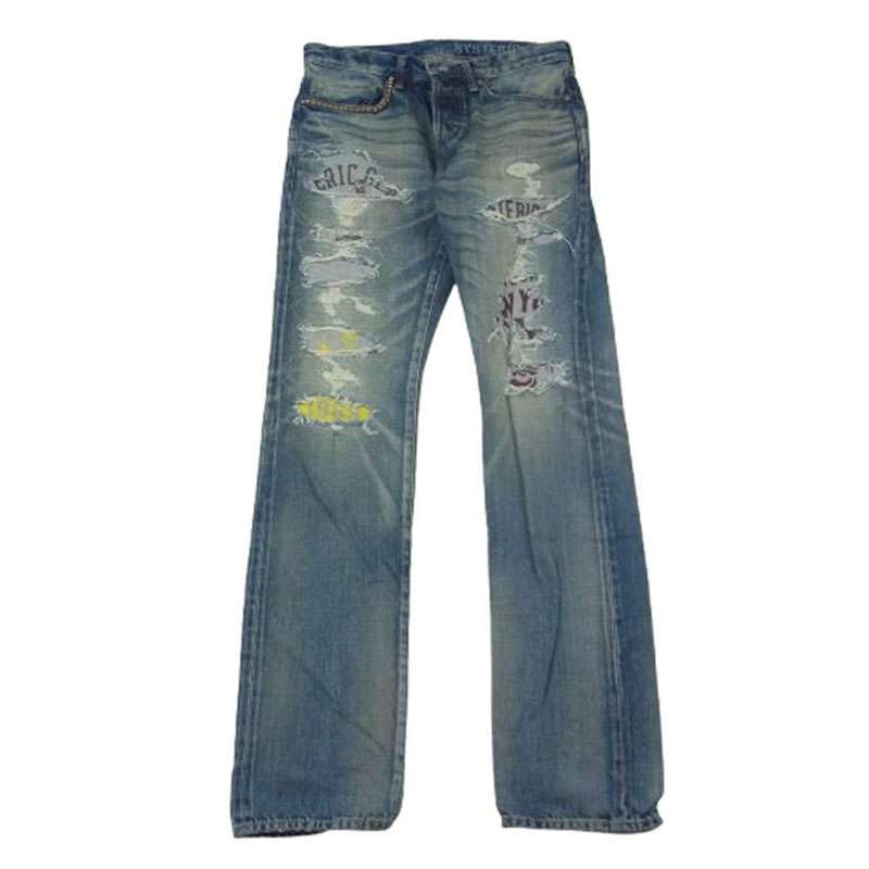 ヒステリックグラマー 02221AP04 CPR加工 デニム ストレート スリム スタッズデニム パンツ 買取実績 画像