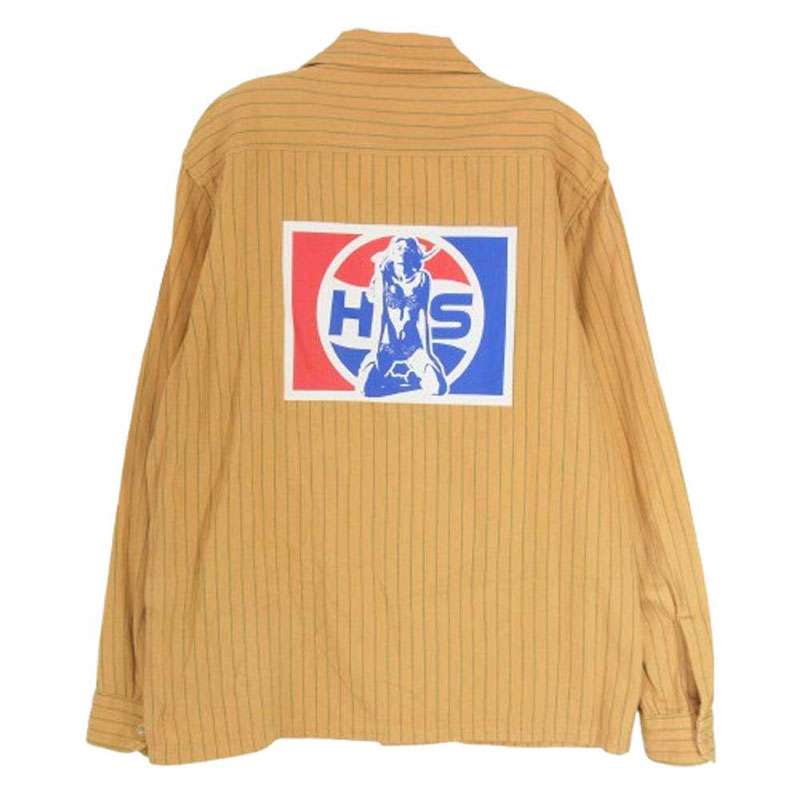 ヒステリックグラマー 02231AH05 HYS BOTTLERS ボトルロゴ ワッペン エンジニア ストライプ 長袖 シャツ 買取実績 画像