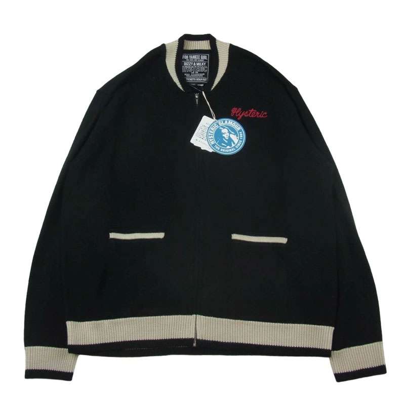 ヒステリックグラマー 02253NJ01 BORED MICHIGAN 刺繍 ジャンパー ジップアップ ニット ジャケット ブルゾン 買取実績 画像