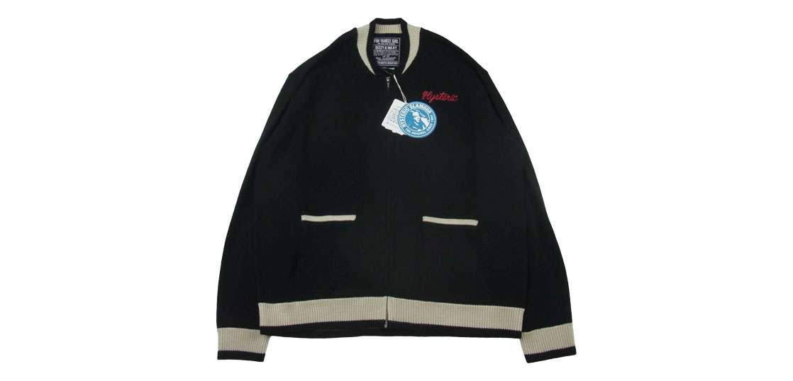 ヒステリックグラマー 02253NJ01 BORED MICHIGAN 刺繍 ジャンパー ジップアップ ニット ジャケット ブルゾン 買取実績