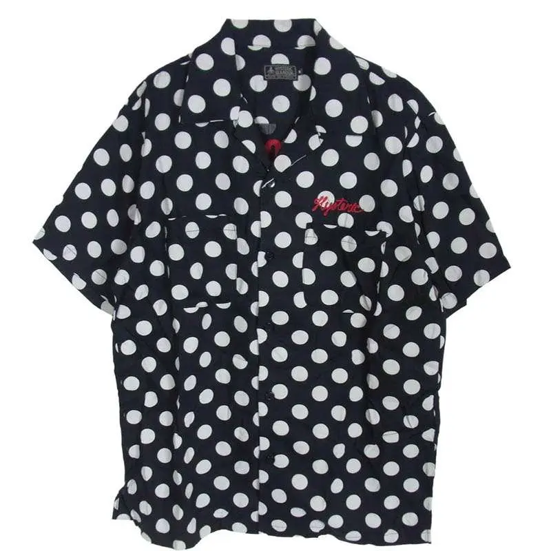 ヒステリックグラマー 18SS DOT 総柄 SEE NO EVIL 刺繍 半袖 オープン