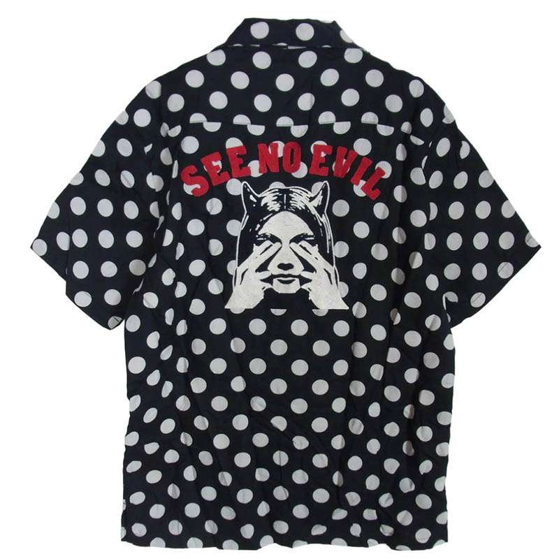 ヒステリックグラマー 18SS DOT 総柄 SEE NO EVIL 刺繍 半袖 オープンカラー シャツ 買取実績 画像