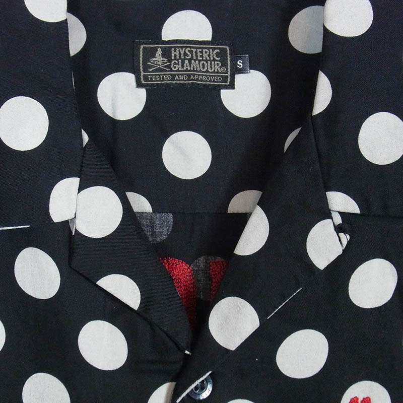ヒステリックグラマー 18SS DOT 総柄 SEE NO EVIL 刺繍 半袖 オープンカラー シャツ 買取実績 画像