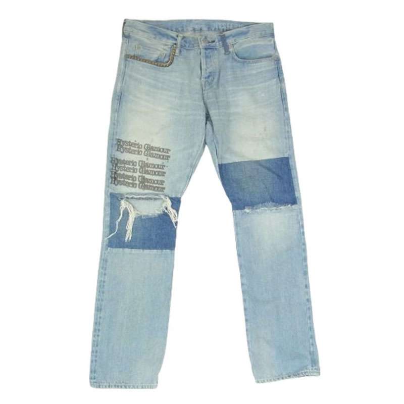 ヒステリックグラマー 23AW 02233AP07 TYPE LOGO スタッズ ローライズ スリム ストレート デニム パンツ 買取実績 画像