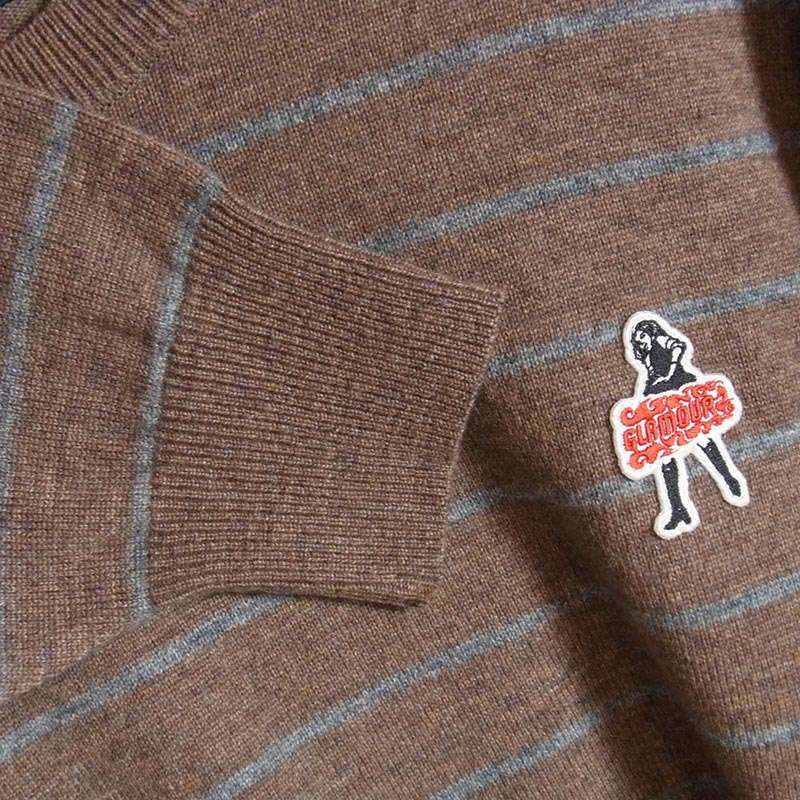 ヒステリックグラマー 24AW 02243NS14 GLAMOUR VIXEN GIRL ビクセンガール ワッペン ボーダー ニット セーター 買取実績 画像