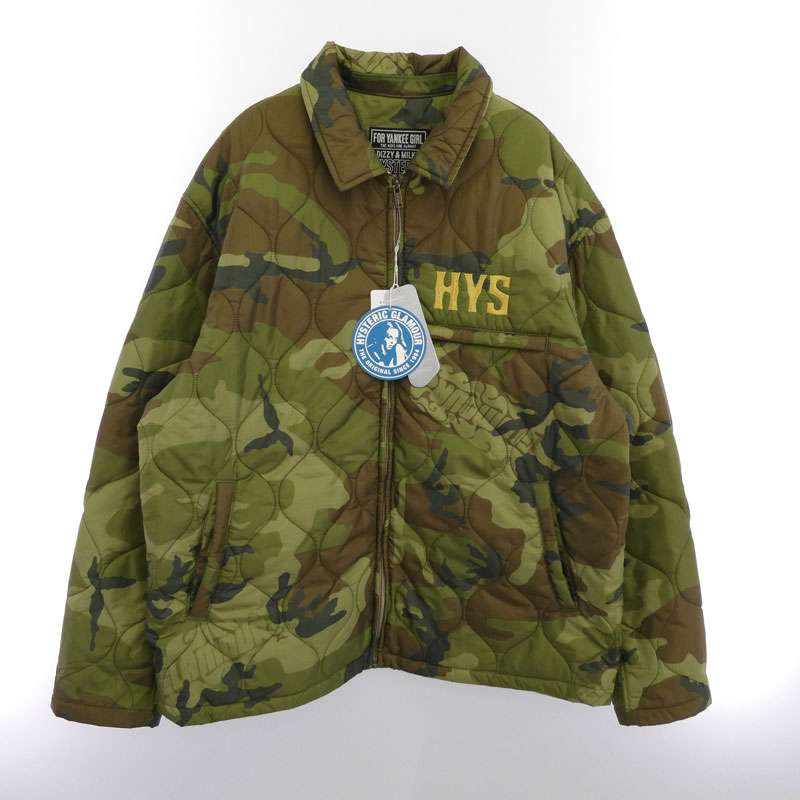 ヒステリックグラマー 25AW 02253AB08 GUITAR GIRL MICHIGAN刺繍 ギターガール ミシガン カモフラ キルティング ジャケット 買取実績 画像