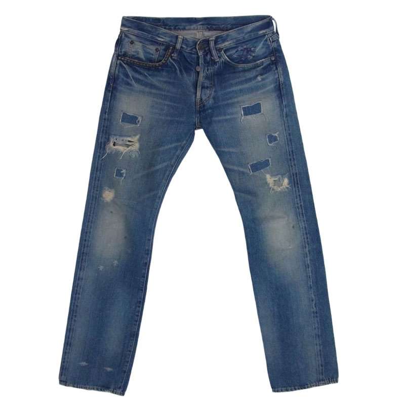 ヒステリックグラマー 4AP-1251 ダメージ加工 リペア加工 リメイク 小窓 パッチ スタッズ デニム パンツ 買取実績 画像