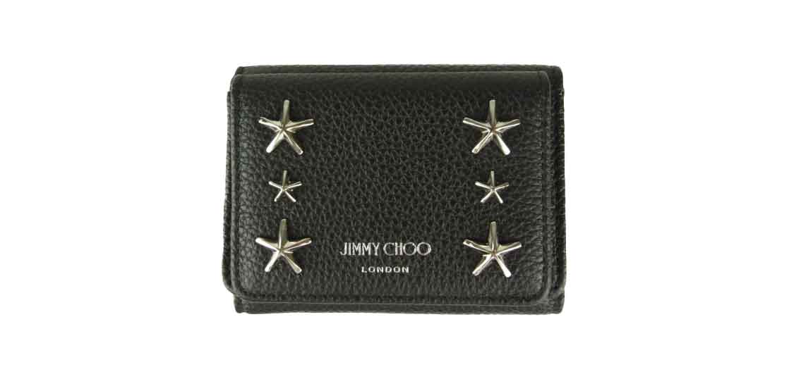 ジミーチュウ ネモ ソフトグレインカーフ スター スタッズ コンパクト ミニ ウォレット ブラック 買取実績