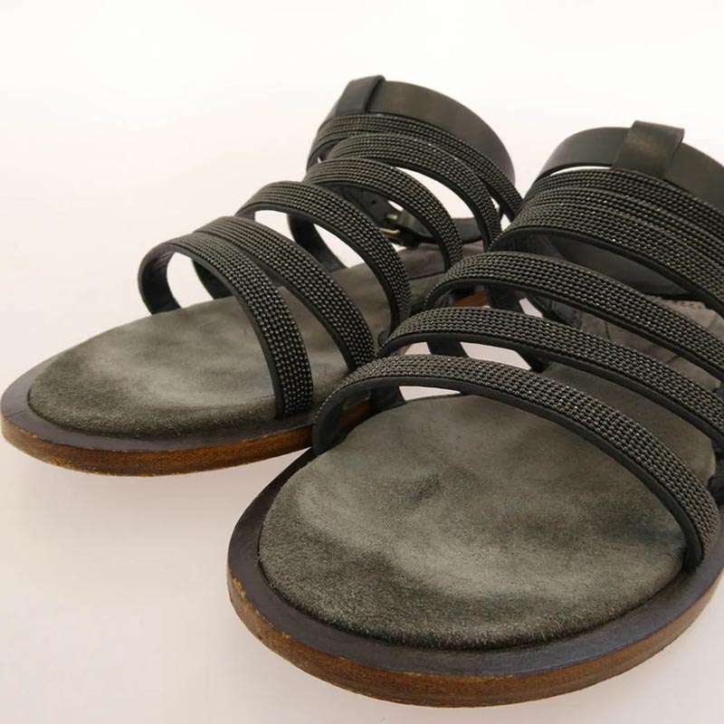 ブルネロクチネリ ライトストーン レザーストラップ サンダル 買取実績 画像