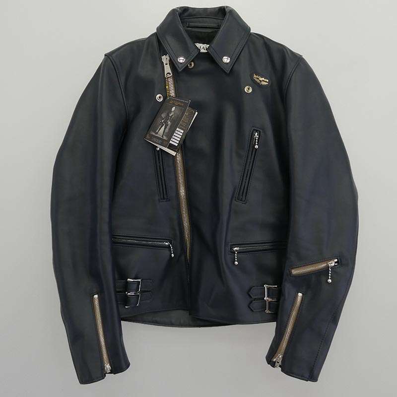 ルイスレザー 391TH LIGHTNINGTIGHT FIT HORSE HIDE NAVY ライトニング タイトフィット ホースハイド ベージュテープ ライダース ジャケット 買取実績 画像