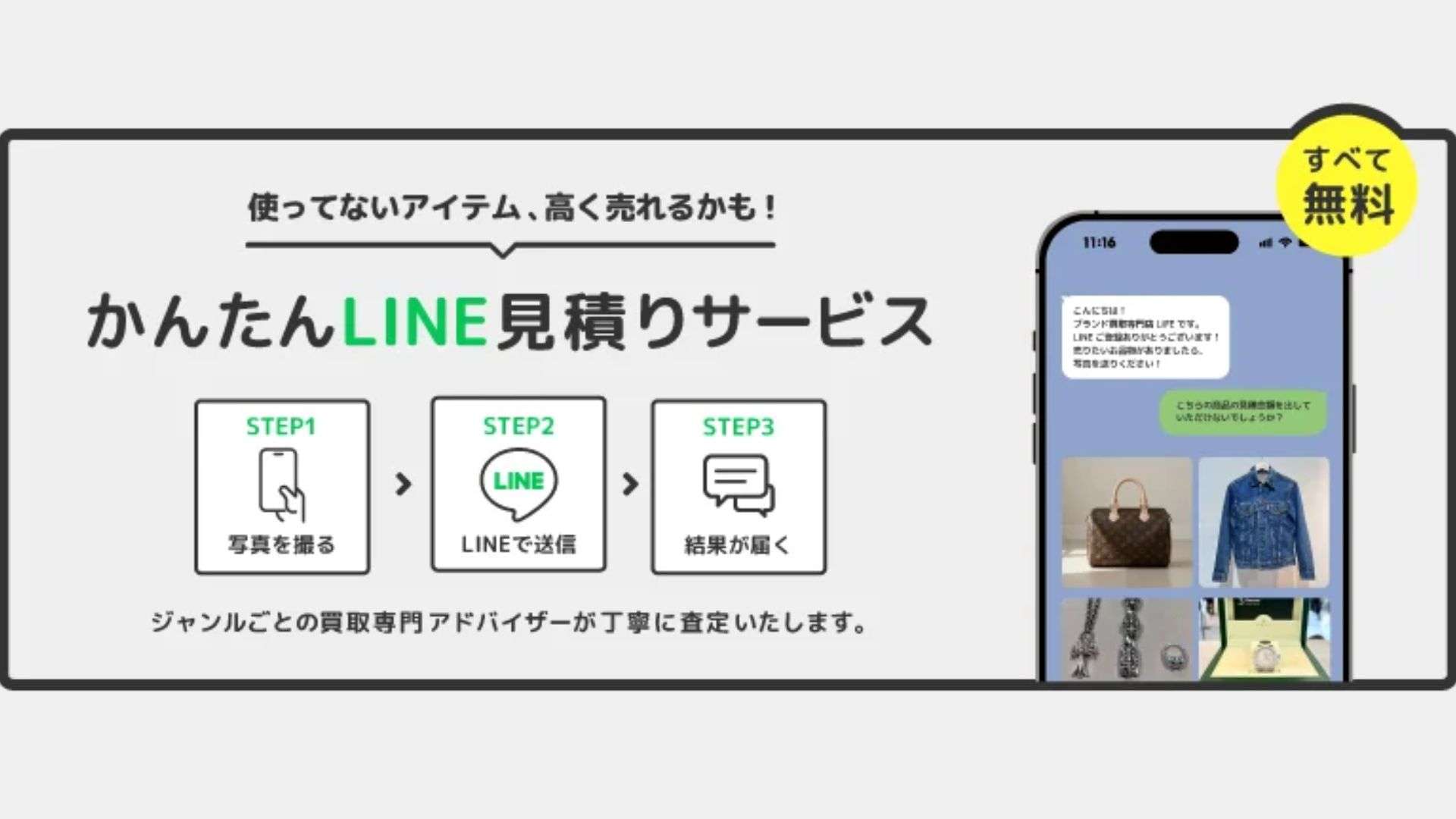 【プロ解説】ブランド品・古着のLINE査定完全ガイド｜写真を送るだけ!簡単査定の全手順 アイキャッチ画像