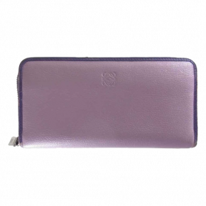 ロエベ　コンパクトジップウォレット　二つ折り財布　アナグラム　ブラウン　レザー LOEWE（ロエベ） 美品 アナグラム コンパクト ジップ ウォレット バイ