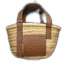 ④ロエベ LOEWE バスケット ラフィア×レザー ハンド かごバッグ 画像