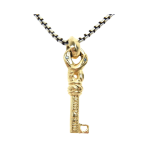 ロンワンズ K18 クレーンキー シルクリンク ストーン入り ペンダントトップ XS K18ゴールドフック コンビ メイティングフライト ボックスチェーン S ネックレス 買取実績