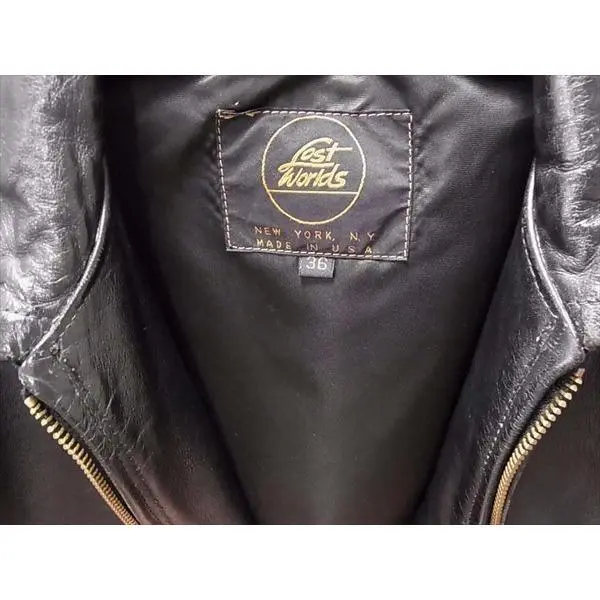 ロストワールド ホースハイド トラッカー レザー ジャケット 黒系 36