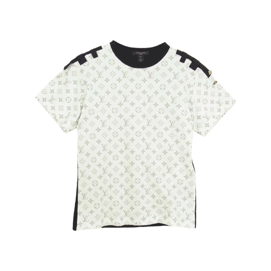 ルイ・ヴィトン21SS/シルバーモノグラムショルダーフラップカットソー/Tシャツ ルイ・ヴィトン21SS/シルバーモノグラムショルダーフラップカットソー
