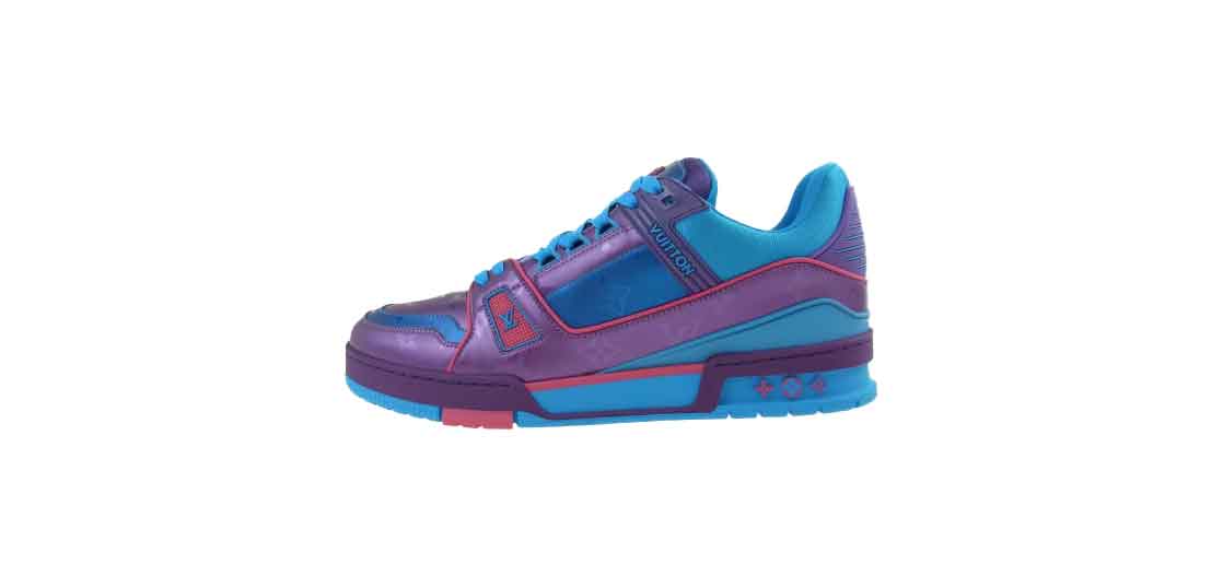 ルイヴィトン 22SS 1A9JQJ LV トレイナー ライン スニーカー パープル×ブルー  買取実績