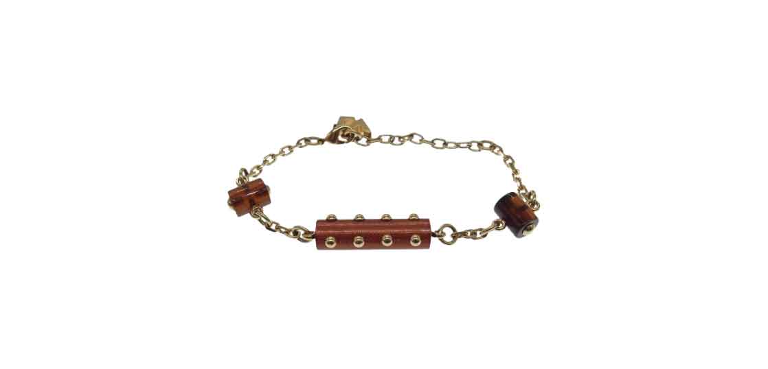 ルイヴィトン AQ2033 ブレスレット LVチャーム ゴールド ブラウン 買取実績