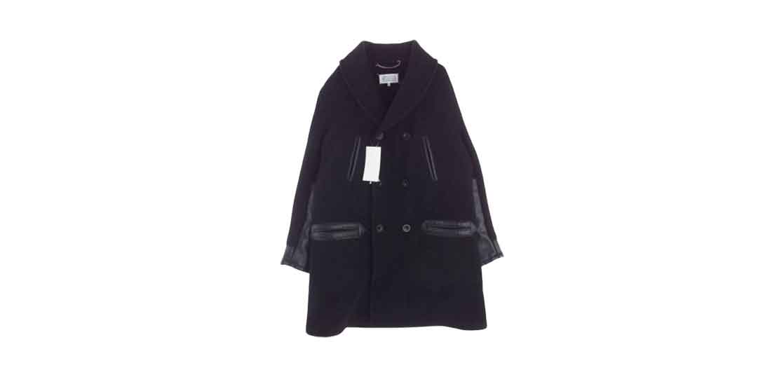 コート ROLAROLA HALF TRENCH COAT 4BKS312 メゾンマルジェラ ①⑩ライン 22AW S50AM0564 レザー切替