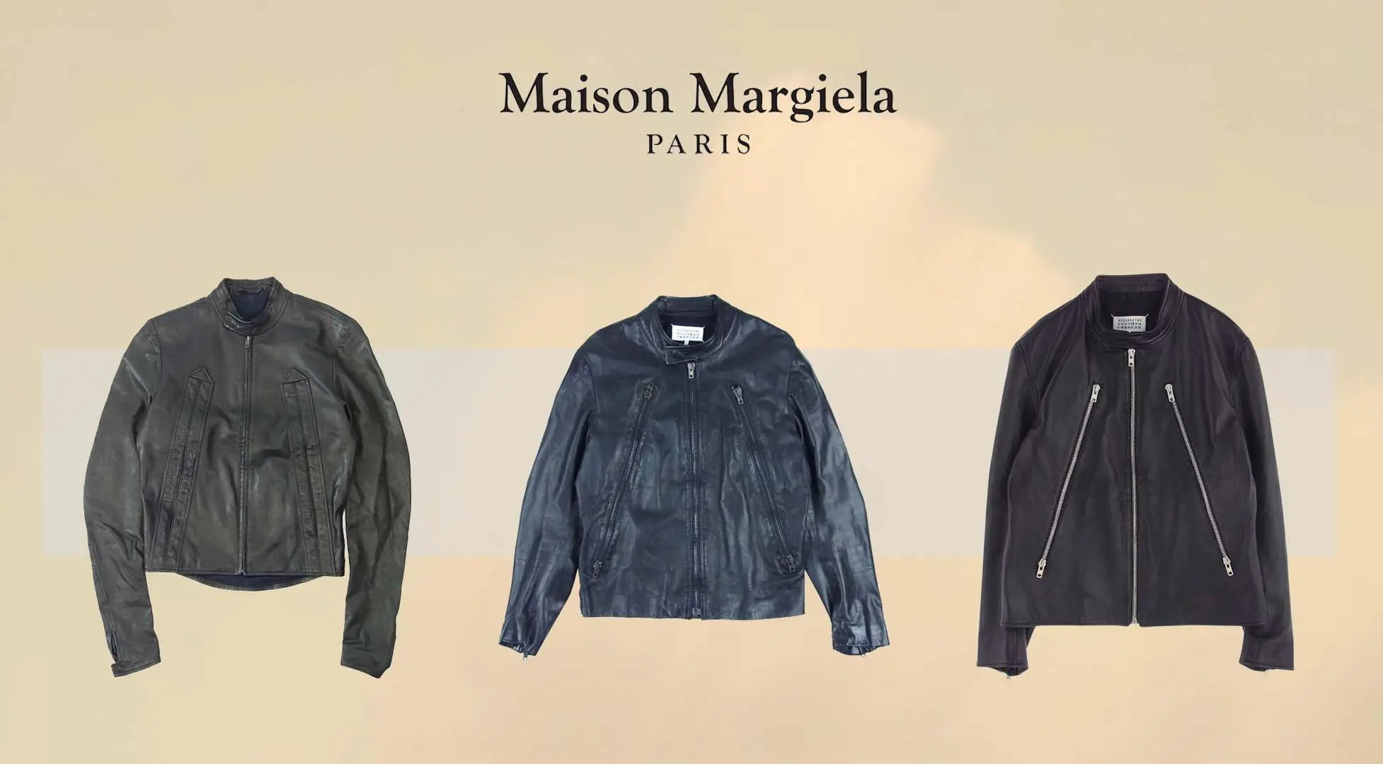 MM6 ネイビー レザー ハの字ライダースジャケット 徹底解説】Maison Margiela レザージャケット（ハの字ライダース）の