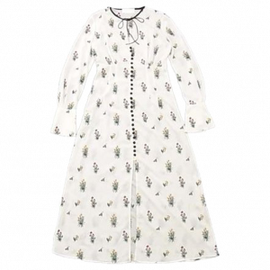 マメ クロゴウチ 18春夏 DR048 花柄 刺繍 ロングドレス ホワイト系 買取実績