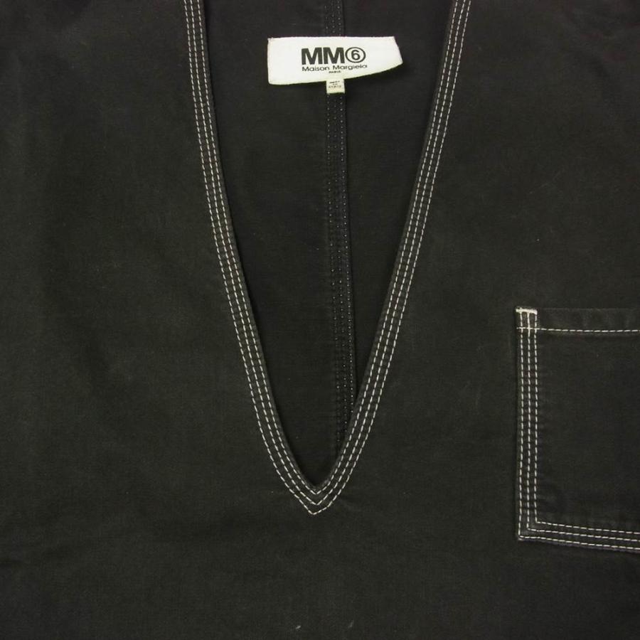 MM6 オーバーサイズ ドレス ステッチ サイドスリット Vネック ワンピース ブラック 買取実績 画像