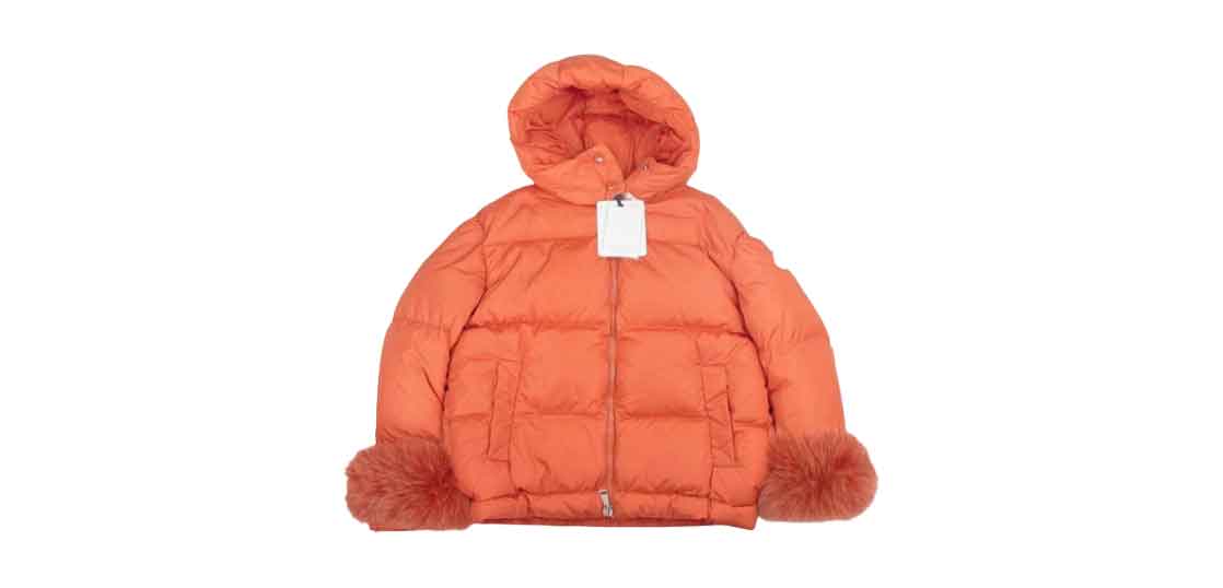モンクレール エフェライ 袖フォックスファー フード付き ダウンジャケット オレンジ 買取実績