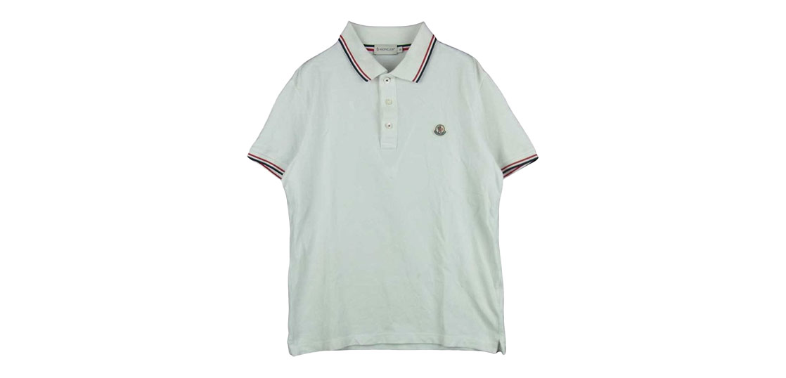 美品 モンクレール ポロシャツ ライン ロゴ ワッペン 黒 ブラック S 美