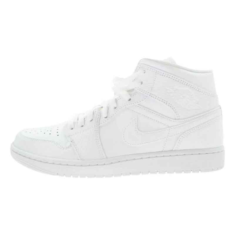 ナイキ 554724-130 Air Jordan 1 Mid エアジョーダン ミッド Triple White トリプル ホワイト ハイカット スニーカー 買取実績 画像