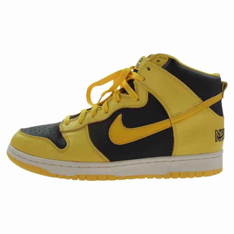 ナイキ 630335-072 DUNK HIGH LE BLACK BRIGHT GOLDENROD BLACK ダンク ハイ イエロー ブラック NYC ハイカットスニーカー 買取実績 画像