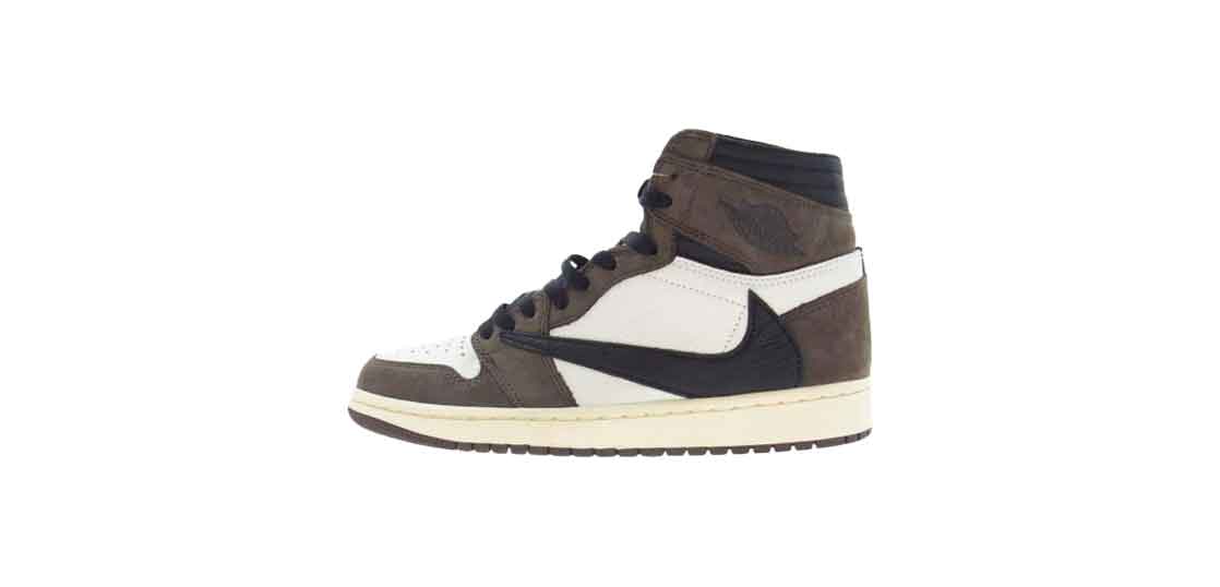 ナイキ CD4487-100 トラヴィススコット エアジョーダン1 レトロ ハイ スニーカー ブラウン 買取実績