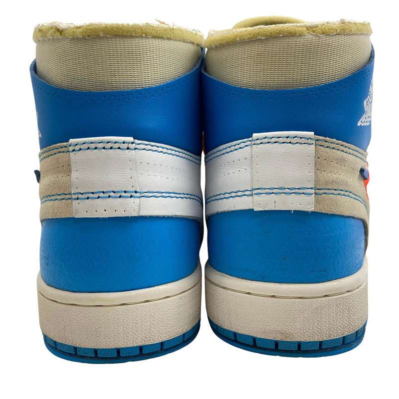 ナイキ AQ0818-148 フェイクバスターズ鑑定済 Off-White Air Jordan 1 High UNC オフホワイト エアジョーダン1 ハイカット スニーカー 買取実績 画像