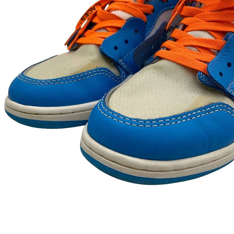 ナイキ AQ0818-148 フェイクバスターズ鑑定済 Off-White Air Jordan 1 High UNC オフホワイト エアジョーダン1 ハイカット スニーカー 買取実績 画像