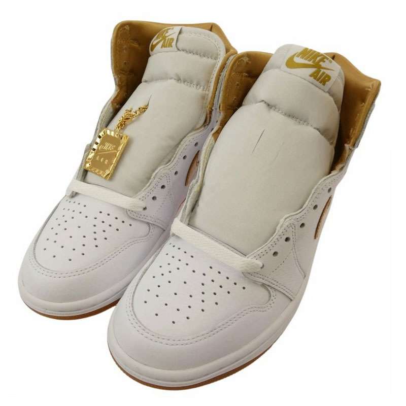 ナイキ ジョーダン FD2596-107 Women's Air Jordan 1 Retro High OG White and Gold AJ1 エアジョーダン ハイ ウィメンズ スニーカー 買取実績 画像