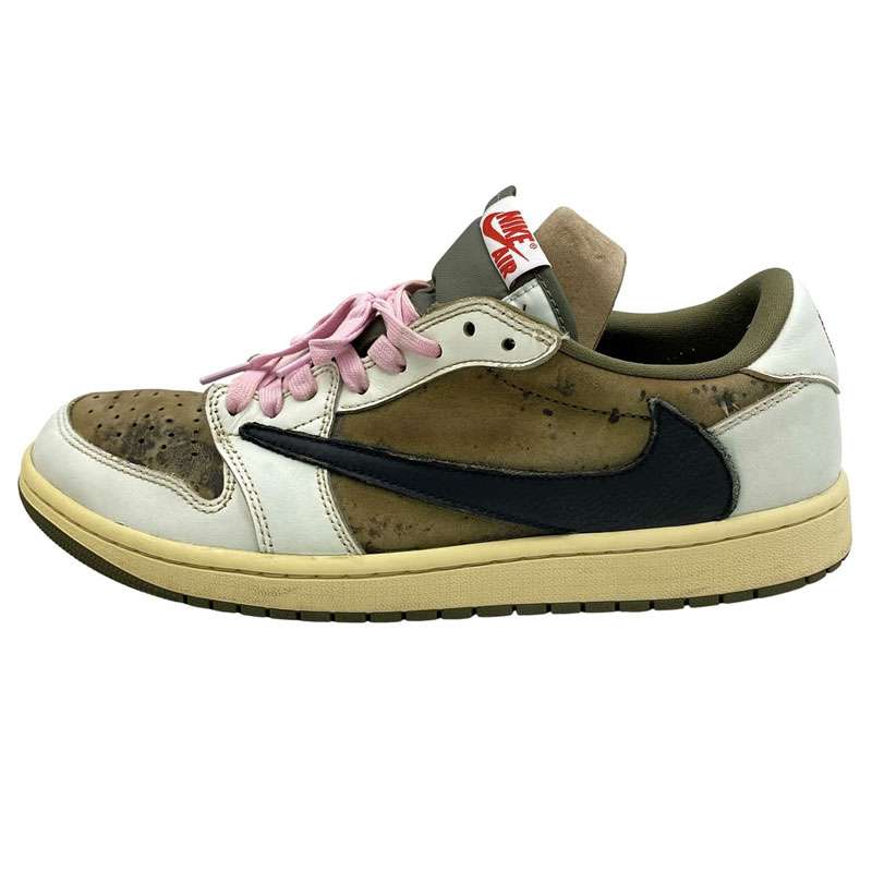 ナイキ DM7866-200 フェイクバスターズ鑑定済 × TRAVIS SCOTT AIR JORDAN 1 LOW OG SP Reverse Olive トラヴィススコット エアジョーダン1 ロー OG SP リバースオリーブ スニーカー 買取実績 画像