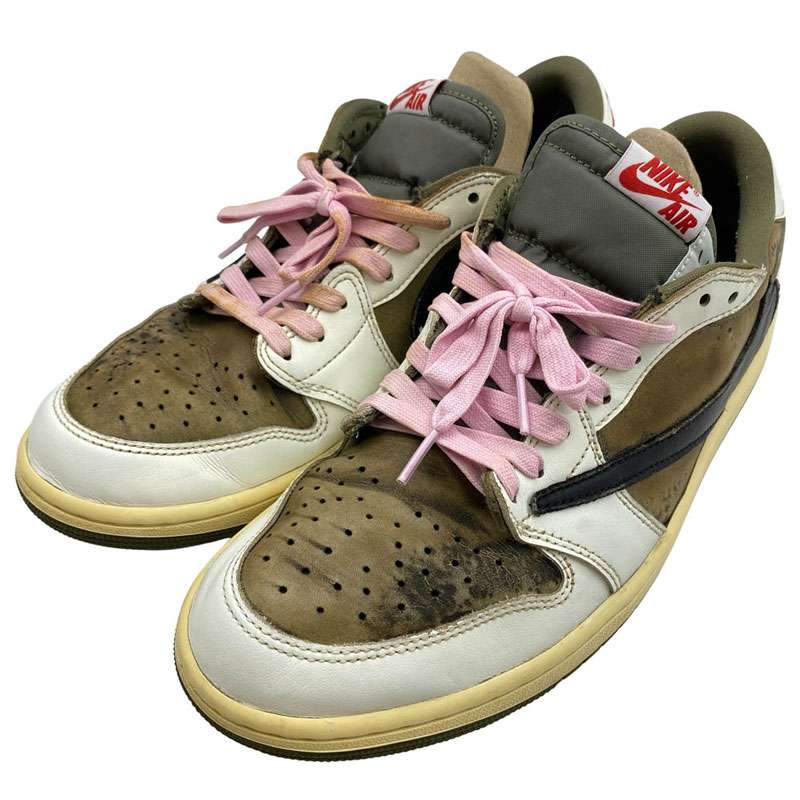 ナイキ DM7866-200 フェイクバスターズ鑑定済 × TRAVIS SCOTT AIR JORDAN 1 LOW OG SP Reverse Olive トラヴィススコット エアジョーダン1 ロー OG SP リバースオリーブ スニーカー 買取実績 画像