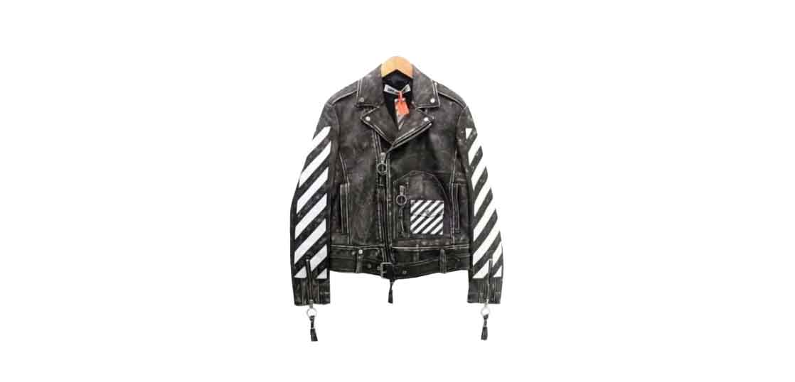 オフホワイト アロープリント ダブル レザー ジャケット 買取実績