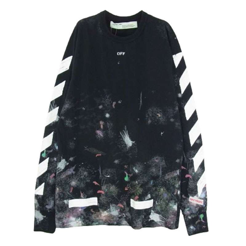 オフホワイト OMSB001F17620030 イーストランドタグ DIAG GALAXY BRUSHED L/S TEE ギャラクシーペイント ダイアゴナル 長袖 Tシャツ 買取実績 画像