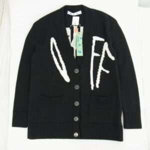 オフホワイト OWHB006F20KNI001 ロゴ インターシャ Vネック カーディガン 買取実績