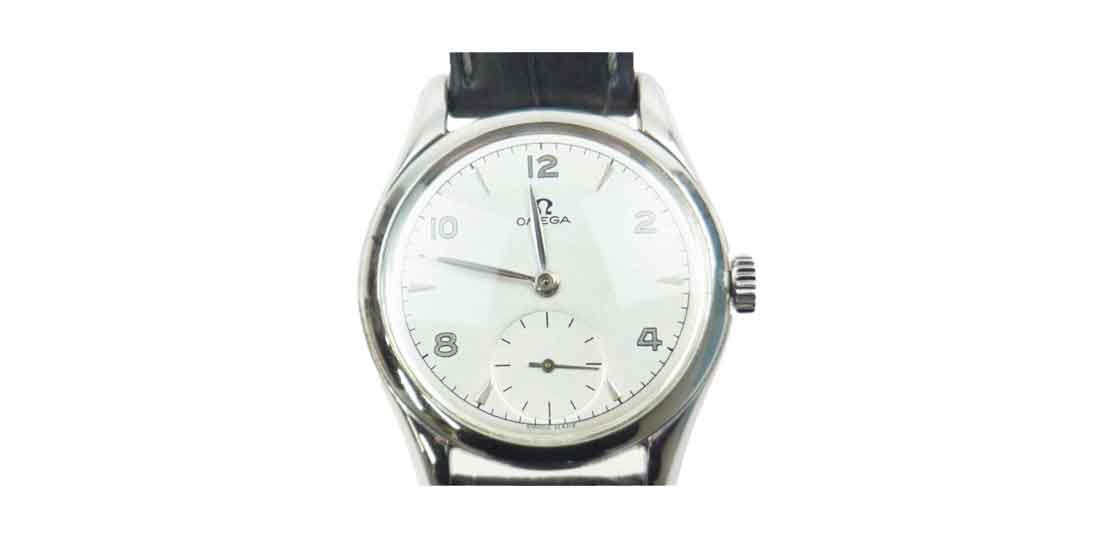 オメガ 2503-2 スモールセコンド 手巻き 社外ベルト ダークグレー シルバー 買取実績