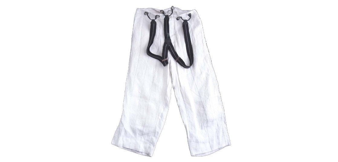 ポールハーデン サスペンダー付きストライプリネンパンツ買取実績