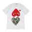 プレイコムデギャルソン AZ-T248 迷彩 カモフラージュ レッド ハート ロゴ 半袖 Tシャツ 画像