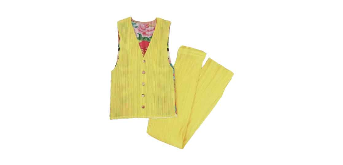 プリーツプリーズ PP81-JE850 プリーツ加工 おめでた プリント ベスト パンツ セットアップ 買取実績